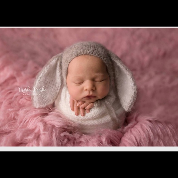 Newborn Baby Bunting- Gray Bunny - Picture 4 of 4